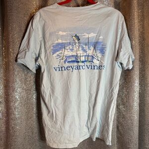 Vineyard Vines Fishing Blue Graphic Men's Shirt